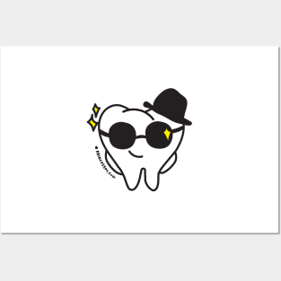 cute tooth cartoon Posters and Art